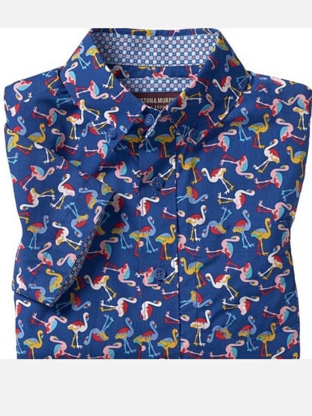 Johnston & Murphy Men's Hawaii Aloha Colorful Flamingo Shirt NWOT XXL 🦩🦩